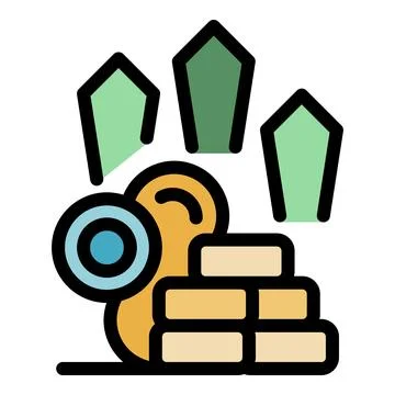 Peanut seeds growing from brick wall and stone icon Stock Illustration