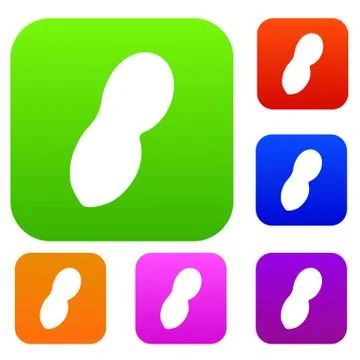 Peanut set color collection Illustrazione stock