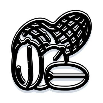 Peanut shell and kernels detailed illustration Stock Illustration