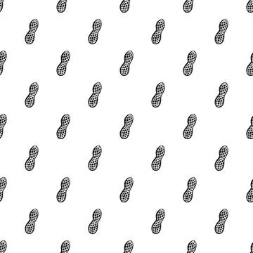 Peanut shell black and white seamless pattern Stock Illustration