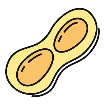 Peanut in shell cartoon drawing icon illustration Stock Illustration