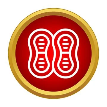 Peanut in shell food icon on red button Stockillustratie