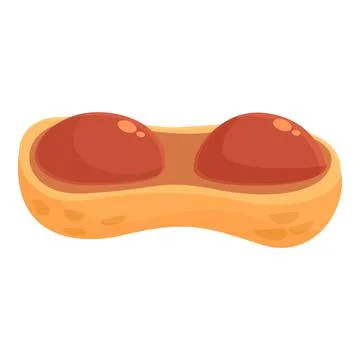 Peanut shell icon cartoon vector. Butter spread 스톡 일러스트