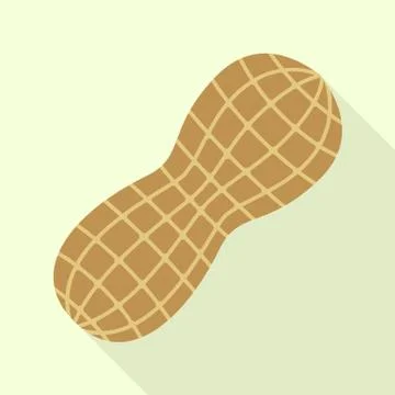 Peanut shell icon, flat style Stock Illustration