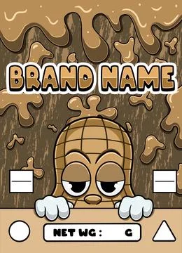 Peanut Strain Cartoon with Slime Background. Stock Illustration