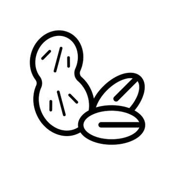 Peanut vector icon isolated on white background. Peanut icon for infographic Illustrazione stock