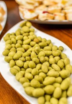 Peanut with wasabi Stock Photos