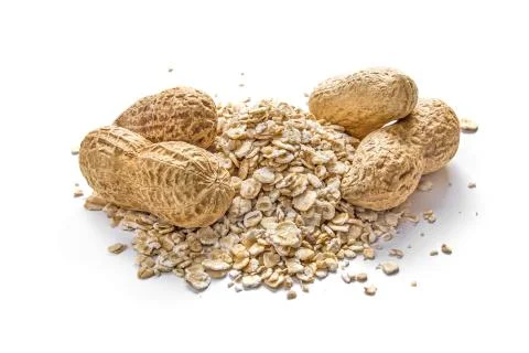 Peanuts and oatmeal Stock Photos