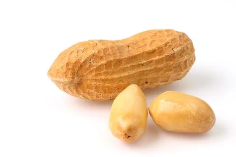 Peanuts with and without shell Stock Photos