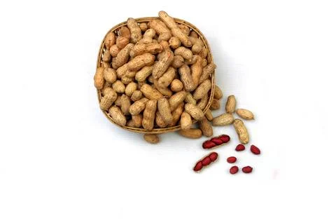 Peanuts are isolated on a clean background Stock Photos