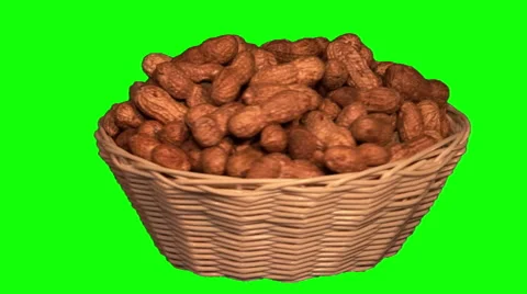 Peanuts in basket Stock Footage 48617385