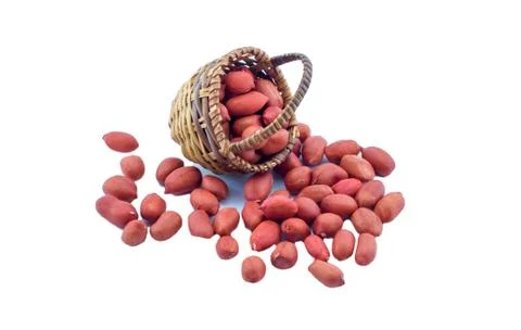 Peanuts in the basket Stock Photos
