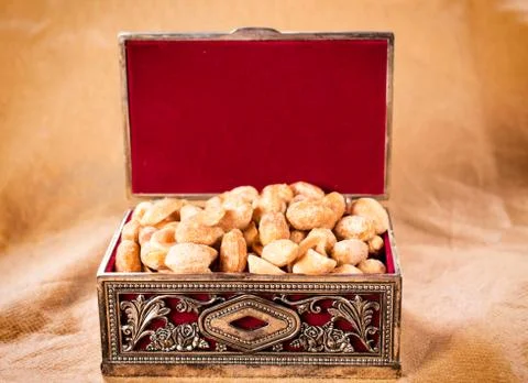 Peanuts in box Stock Photos