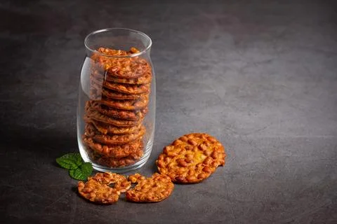 Peanuts breaded and fried into strips Stock Photos