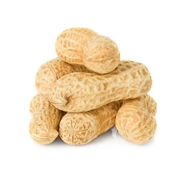 Peanuts close-up isolated on a white background Stock Photos