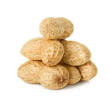 Peanuts close-up isolated on a white background. Stock Photos