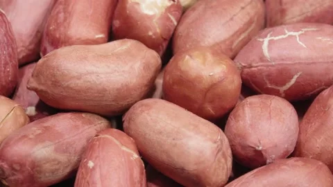 Peanuts close-up. Lots of nuts. Peeled peanuts. Stock Footage 141105980