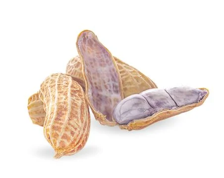 Peanuts closeup on white background Foto stock