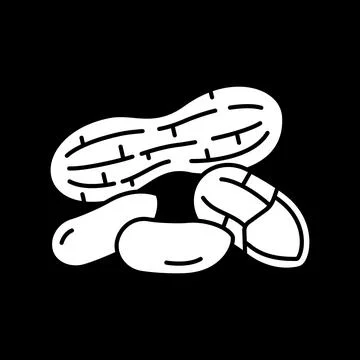 Peanuts dark mode glyph icon 스톡 일러스트