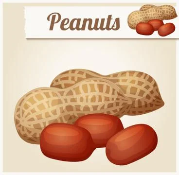 Peanuts. Detailed Vector Icon Stock Illustration