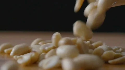 Peanuts falling in slow motion Stock Footage 47763105