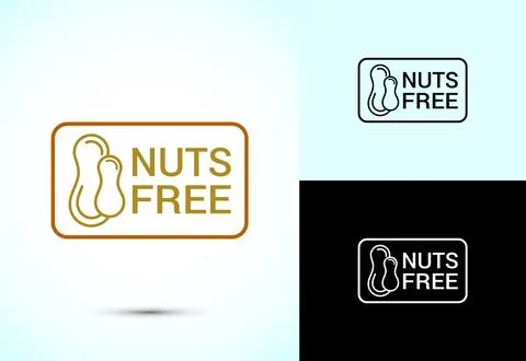 Peanuts free icon, No nuts label. Allergen free logo illustration Stock Illustration