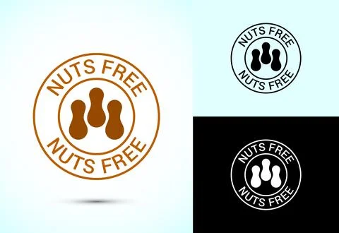 Peanuts free icon, No nuts label. Allergen free logo illustration Stock Illustration