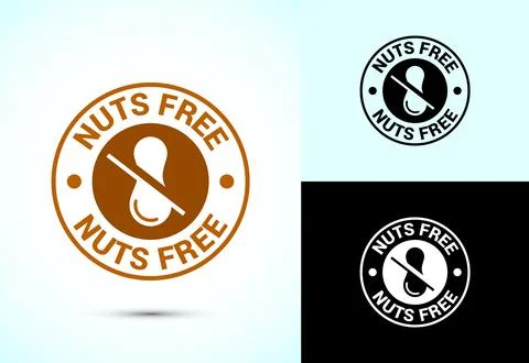 Peanuts free icon, No nuts label. Allergen free logo illustration Stock Illustration