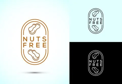 Peanuts free icon, No nuts label. Allergen free logo illustration Stock Illustration