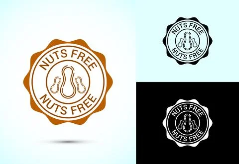 Peanuts free icon, No nuts label. Allergen free logo illustration Stock Illustration