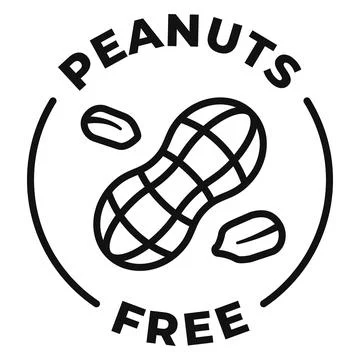 Peanuts free icon. Nuts free label. No allergen vector illustration for pro.. イラスト素材