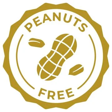 Peanuts free label vector icon illustration. No added nuts brown logo, symb.. 스톡 일러스트
