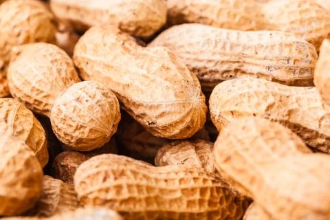 Peanuts heap macro Stock Photos