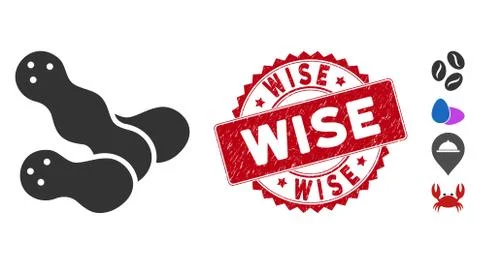 Peanuts Icon with Scratched Wise Seal Stock Illustration