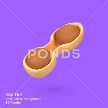 Peanuts isolated 3d render icon illustration PSD Template