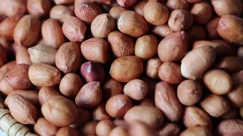 Peanuts isolated on white background close up organic healthy food concept Stock Footage 154680643