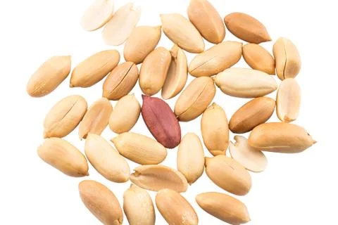 Peanuts isolated on the white background. Close up Foto stock