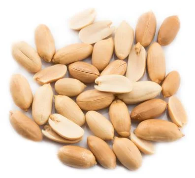 Peanuts isolated on the white background. Close up Foto stock