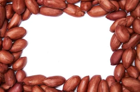 Peanuts isolated on white background. Food background. Stock Photos