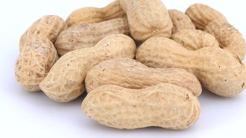 Peanuts isolated on white background Video stock 85012948