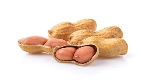Peanuts isolated on white background. full depth of field Stock Photos