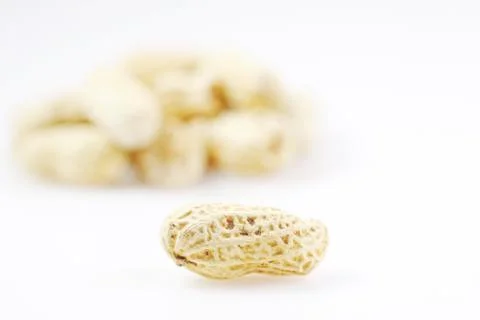Peanuts isolated on white background Foto stock