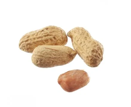 Peanuts isolated on white background Stock Photos