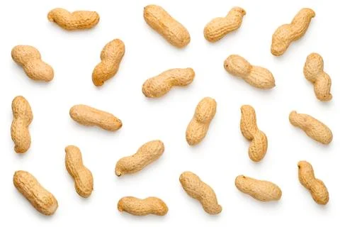 Peanuts Isolated on White Background Stock Photos