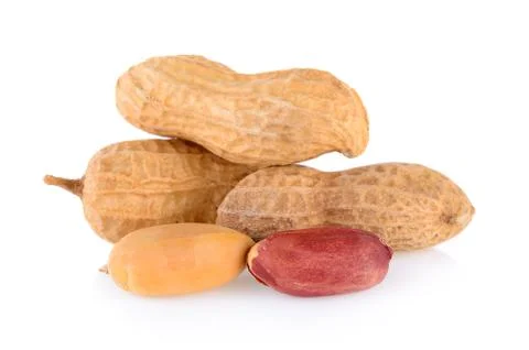 Peanuts isolated on white background Foto stock