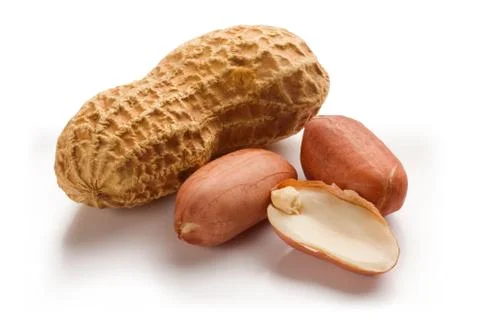 Peanuts isolated on white background Stock Photos