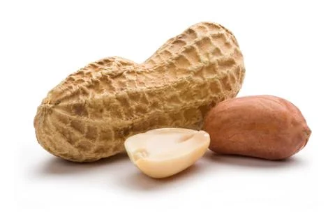 Peanuts isolated on white background Stock Photos
