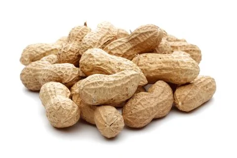 Peanuts isolated on white background Stock Photos