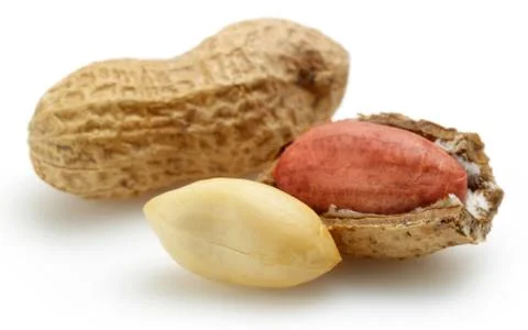 Peanuts isolated on white background Stock Photos