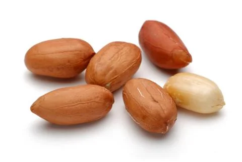 Peanuts isolated on white background Stock Photos